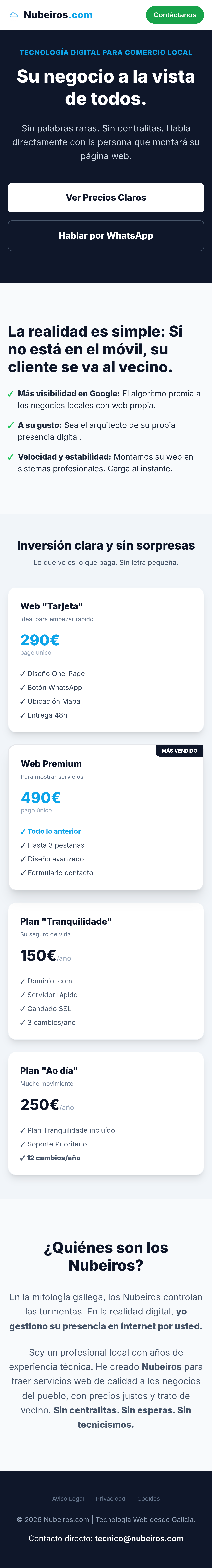 Ejemplo web Nubeiros